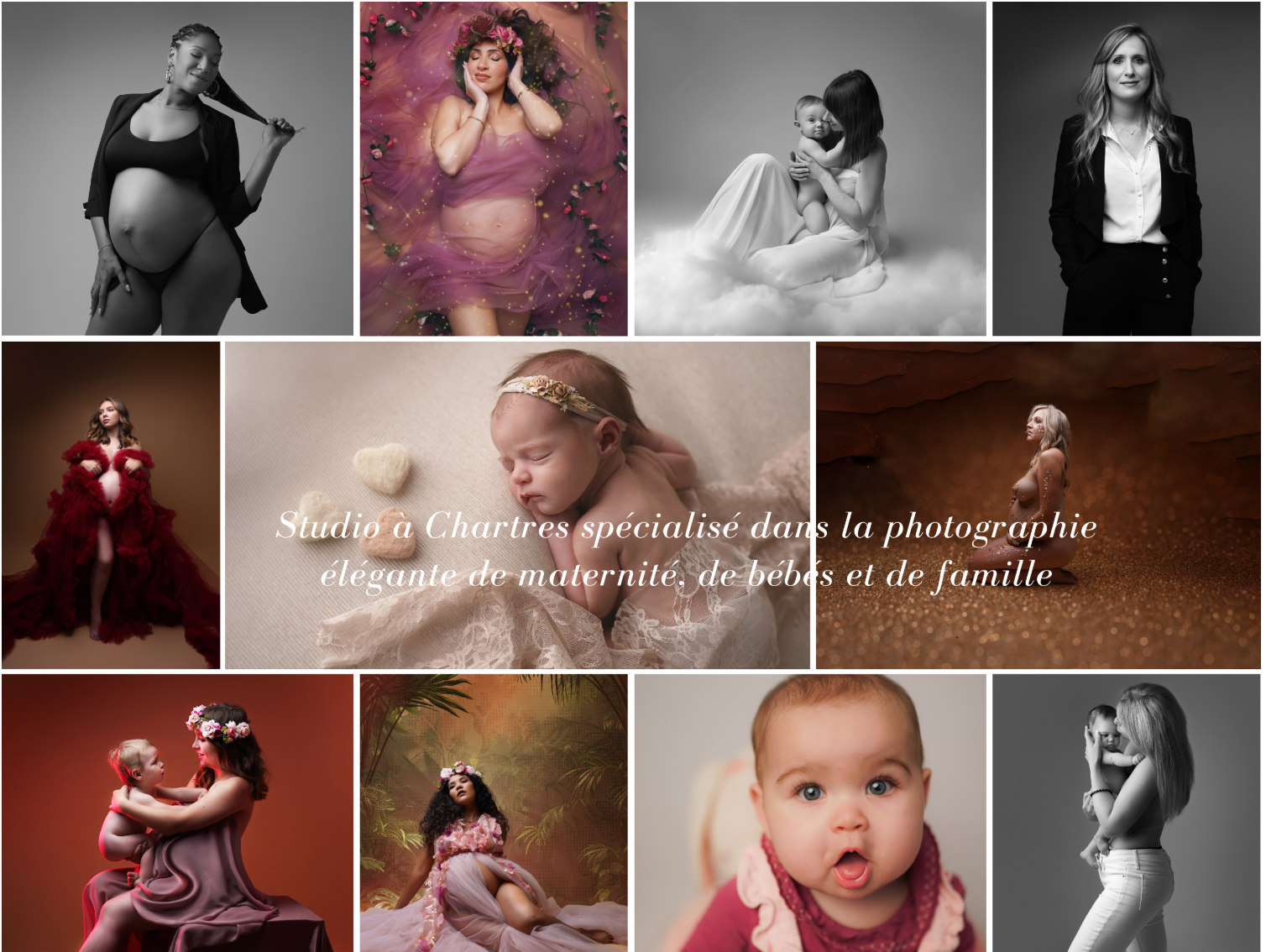 Solène Le Mazou, photographe — mosaïque de séances grossesse, naissance et famille